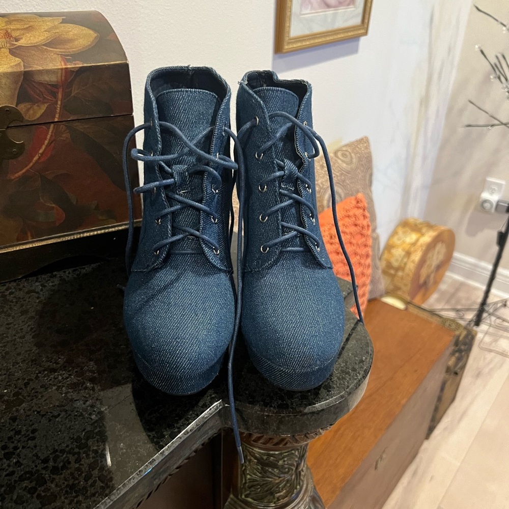 Denim Lace-Up Men's Shoes